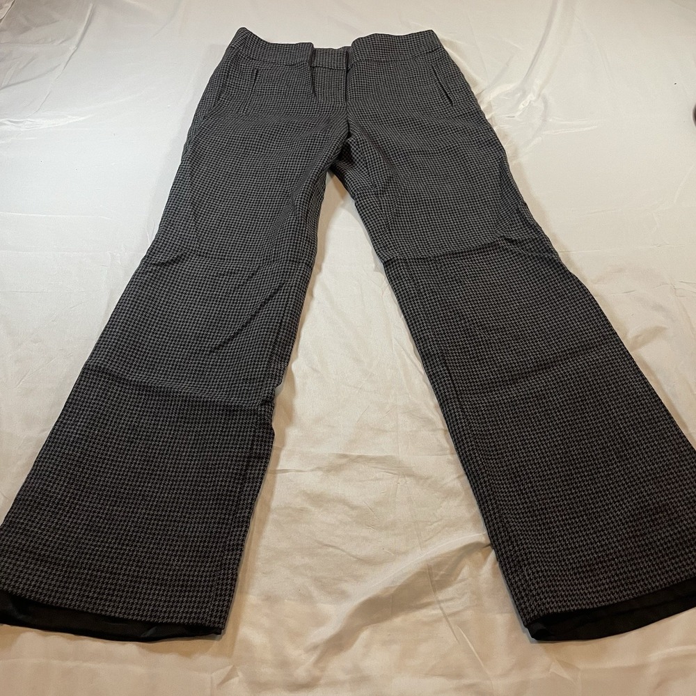 J.Crew Favorite‎ Fit Wool Houndstooth Pants Grey Black Wide Leg Trousers Size 6